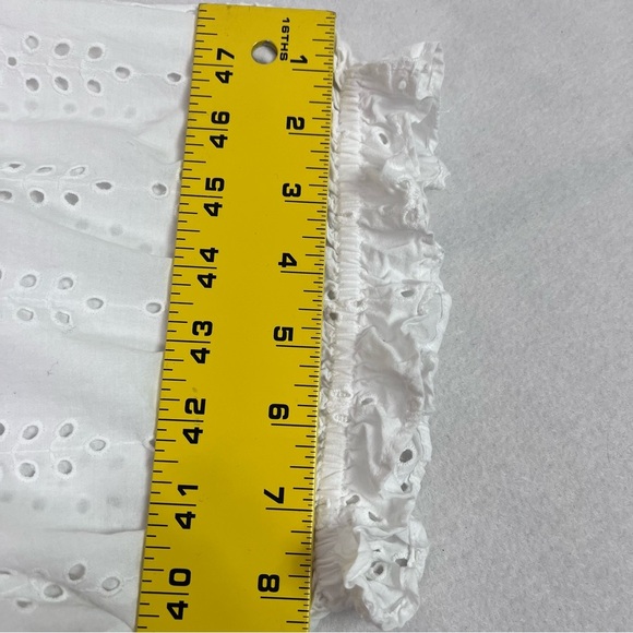 CASLON White Eyelet Cotton Top Short Sleeve Blouse - Picture 6 of 15